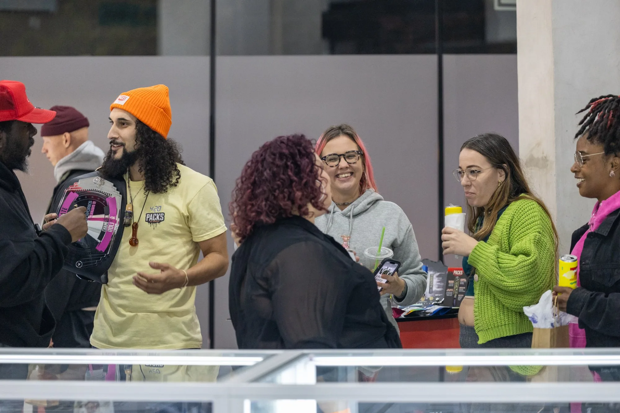 Flower Power Dispensers staff with cannabis brand representative New York